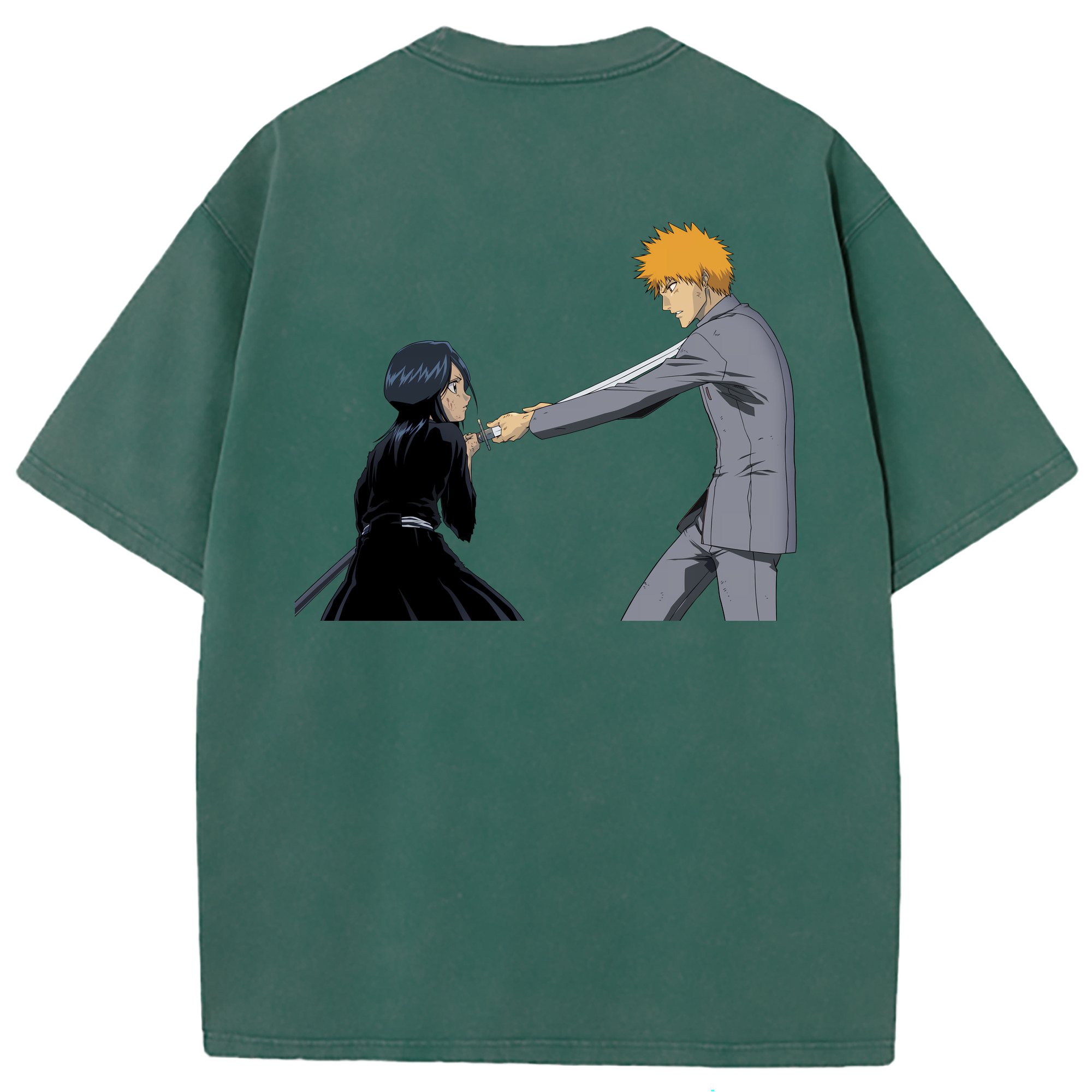 （画像用） ブリーチ 朽木ルキア BLEACH Kuchiki Rukia 綿100% ヴィンテージ風 半袖Tシャツ（背面プリント）